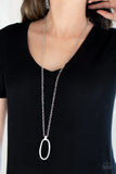 Paparazzi VINTAGE VAULT "Grit Girl" Silver Necklace & Earring Set Paparazzi Jewelry