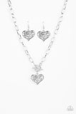 Paparazzi "Heart-Touching Harmony" Silver Necklace & Earring Set Paparazzi Jewelry