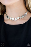 Paparazzi VINTAGE VAULT "Faster Than SPOTLIGHT" Silver Choker Necklace & Earring Set Paparazzi Jewelry