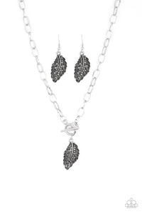 Paparazzi "Pilot Quest" Silver Necklace & Earring Set Paparazzi Jewelry