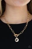 Paparazzi VINTAGE VAULT "Heartbeat Retreat" Gold Necklace & Earring Set Paparazzi Jewelry