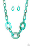 Paparazzi VINTAGE VAULT "All In-VINCIBLE" Blue Necklace & Earring Set Paparazzi Jewelry