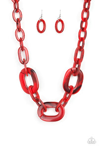 Paparazzi "All In-VINCIBLE" Red Necklace & Earring Set Paparazzi Jewelry