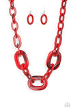 Paparazzi "All In-VINCIBLE" Red Necklace & Earring Set Paparazzi Jewelry