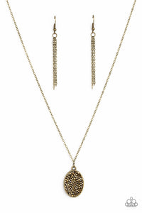 Paparazzi VINTAGE VAULT "Star-Crossed Stargazer" Brass  Necklace & Earring Set Paparazzi Jewelry