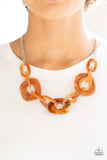 Paparazzi VINTAGE VAULT "Courageously Chromatic" Brown Necklace & Earring Set Paparazzi Jewelry