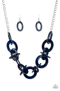 Paparazzi VINTAGE VAULT "Chromatic Charm" Blue Necklace & Earring Set Paparazzi Jewelry