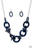 Paparazzi VINTAGE VAULT "Chromatic Charm" Blue Necklace & Earring Set Paparazzi Jewelry