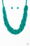 Paparazzi "Tahiti Tropic" Blue Necklace & Earring Set Paparazzi Jewelry