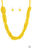 Paparazzi "Tahiti Tropic" Yellow Necklace & Earring Set Paparazzi Jewelry