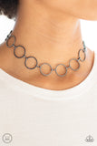 Paparazzi "Retro Metro" Black Choker Necklace & Earring Set Paparazzi Jewelry