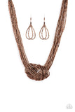 Paparazzi VINTAGE VAULT "Knotted Knockout" Copper Necklace & Earring Set Paparazzi Jewelry