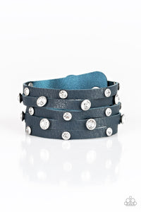 Paparazzi "Rhinestone Reputation" Blue Wrap Bracelet Paparazzi Jewelry