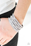 Paparazzi VINTAGE VAULT "Rhinestone Reputation" Silver Wrap Bracelet Paparazzi Jewelry