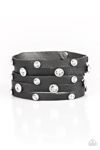 Paparazzi "Rhinestone Reputation" Black Wrap Bracelet Paparazzi Jewelry