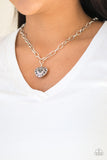 Paparazzi "No Love Lost" Silver Necklace & Earring Set Paparazzi Jewelry