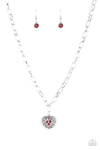 Paparazzi "No Love Lost" Red Necklace & Earring Set Paparazzi Jewelry