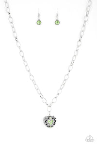Paparazzi "No Love Lost" Green Necklace & Earring Set Paparazzi Jewelry