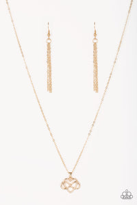 Paparazzi "Eternal Love" Gold Necklace & Earring Set Paparazzi Jewelry