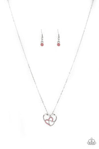 Paparazzi VINTAGE VAULT "Follow Your HEARTTHROB" Pink Necklace & Earring Set Paparazzi Jewelry