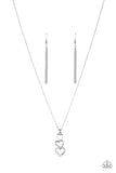 Paparazzi "Hearts Aflutter" Silver Necklace & Earring Set Paparazzi Jewelry