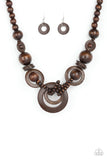 Paparazzi "Boardwalk Party" Brown Necklace & Earring Set Paparazzi Jewelry