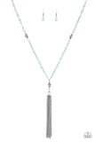 Paparazzi VINTAGE VAULT "Tassel Takeover" Blue Necklace & Earring Set Paparazzi Jewelry