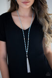 Paparazzi VINTAGE VAULT "Tassel Takeover" Blue Necklace & Earring Set Paparazzi Jewelry