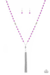 Paparazzi VINTAGE VAULT "Tassel Takeover" Purple Necklace & Earring Set Paparazzi Jewelry