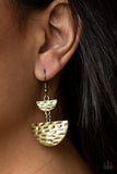 Paparazzi "Triassic Triangles" Brass Earrings Paparazzi Jewelry