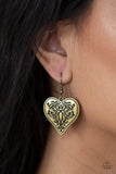 Paparazzi "Western Heart" Brass Earrings Paparazzi Jewelry