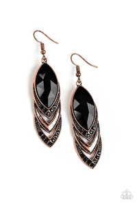 Paparazzi "High-End Highness" Copper Earrings Paparazzi Jewelry