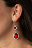 Paparazzi "Let It BEDAZZLE" Red Earrings Paparazzi Jewelry