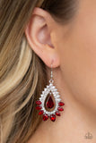 Paparazzi "Boss Brilliance" Red Earrings Paparazzi Jewelry