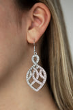 Paparazzi VINTAGE VAULT "A Grand Statement" White Earrings Paparazzi Jewelry