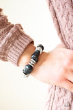 Paparazzi VINTAGE VAULT "Stone Age Stunner" Black Bracelet Paparazzi Jewelry