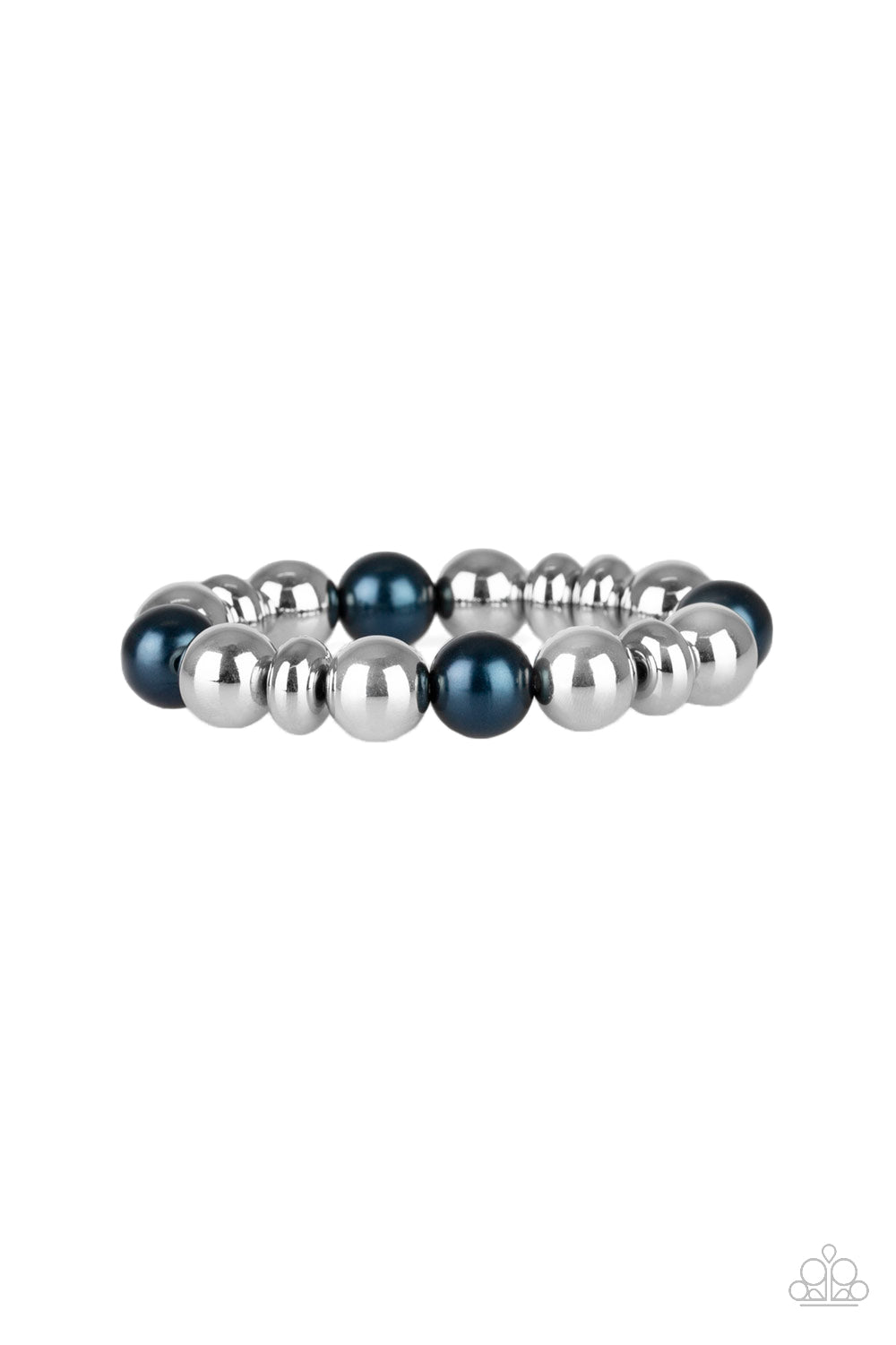 Blue and silver bracelet- blue glass beads with sterling silver spacer –  Perle di Vetro