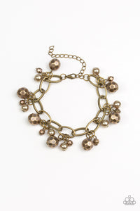 Paparazzi "Make Do in Malibu" Brass Pearly Faceted Bead Bracelet Paparazzi Jewelry