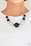 Paparazzi VINTAGE VAULT "Daytime Drama" Black Necklace & Earring Set Paparazzi Jewelry