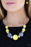 Paparazzi VINTAGE VAULT "Daytime Drama" Yellow Necklace & Earring Set Paparazzi Jewelry