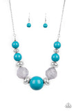 Paparazzi VINTAGE VAULT "Daytime Drama" Blue Necklace & Earring Set Paparazzi Jewelry