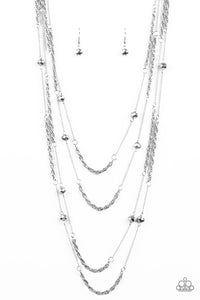 Paparazzi "Open For Opulence" Silver Necklace & Earring Set Paparazzi Jewelry