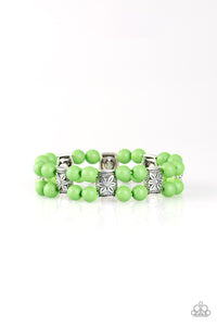 Paparazzi "Daisy Debutante" Green Bracelet Paparazzi Jewelry