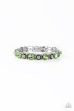 Paparazzi "Heavy On The Sparkle" Green Bracelet Paparazzi Jewelry