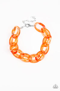 Paparazzi "Ice Ice Baby" Orange Bracelet Paparazzi Jewelry