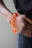 Paparazzi "Ice Ice Baby" Orange Bracelet Paparazzi Jewelry