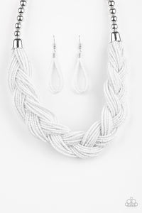 Paparazzi "The Great Outback" White Necklace & Earring Set Paparazzi Jewelry