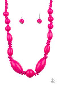 Paparazzi VINTAGE VAULT "Summer Breezin" Pink Necklace & Earring Set Paparazzi Jewelry