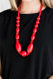 Paparazzi VINTAGE VAULT "Summer Breezin" Red Necklace & Earring Set Paparazzi Jewelry