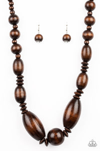 Paparazzi "Summer Breezin" Brown Necklace & Earring Set Paparazzi Jewelry